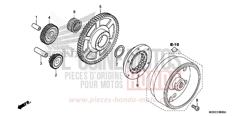 EMBRAYAGE DE DEMARRAGE de NC700S DCT PEARL SUNBEAM WHITE (NHA66) 2013